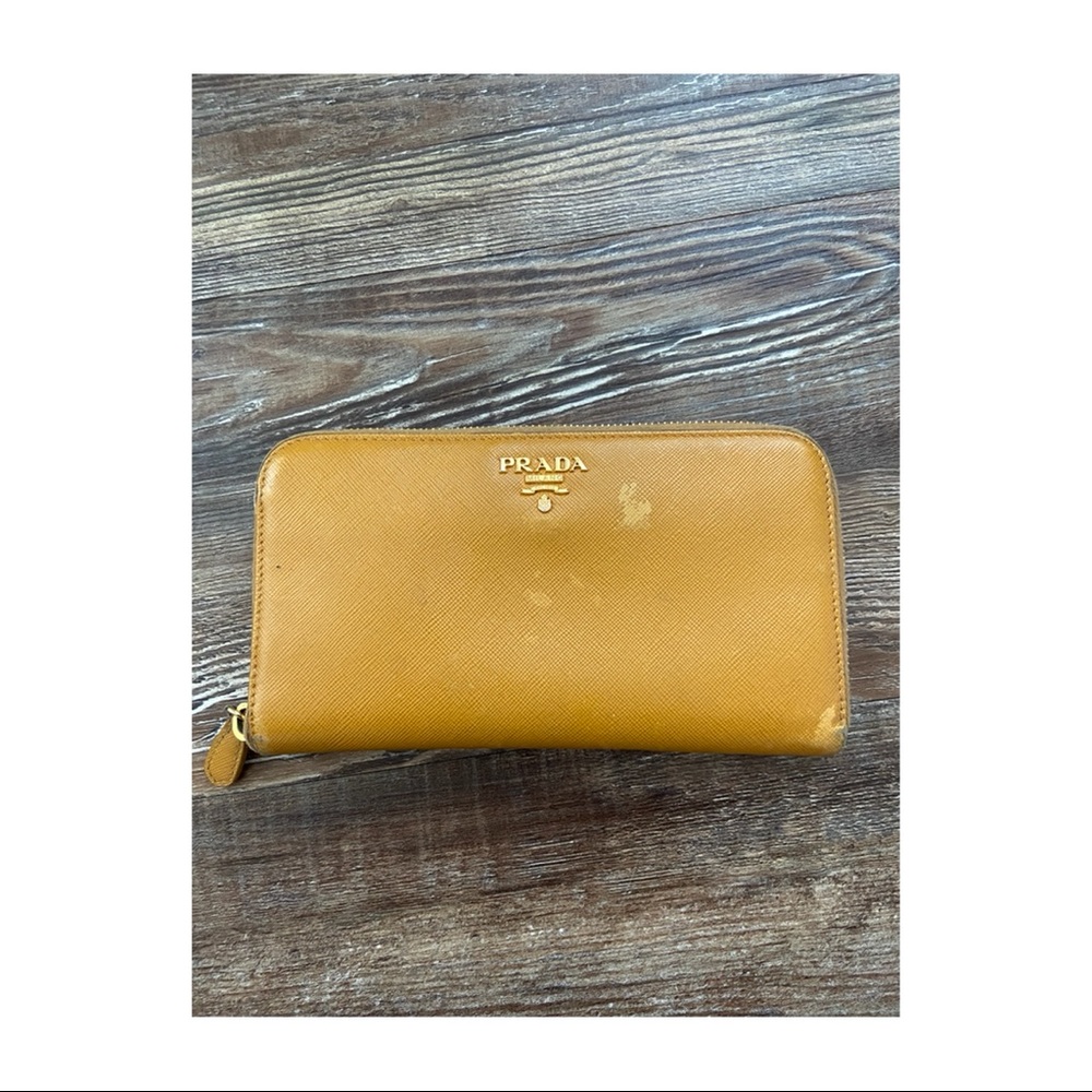 Yellow Prada wallet